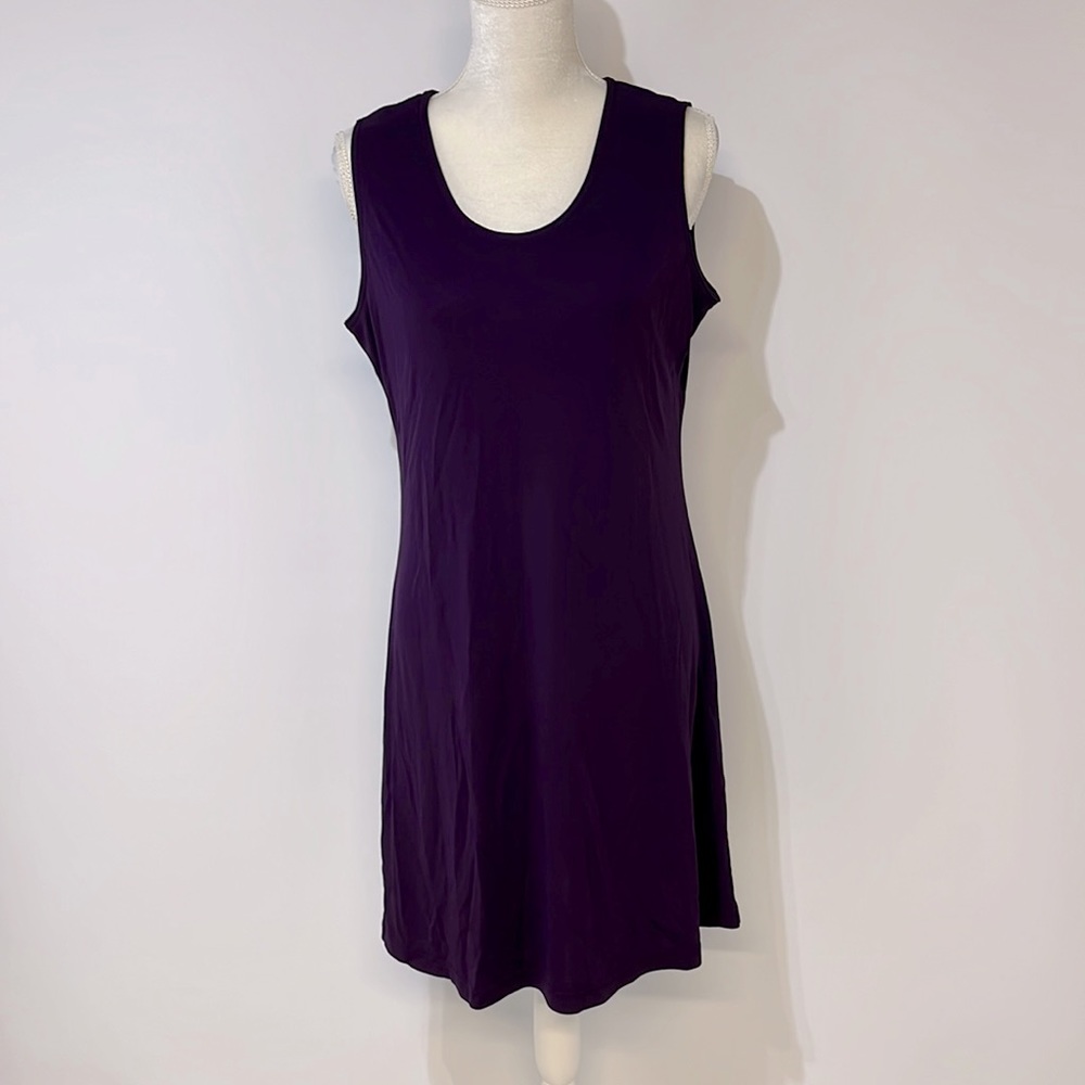 Amanda Smith Dress Sz 14 Purple Sleeveless Shift Sheath